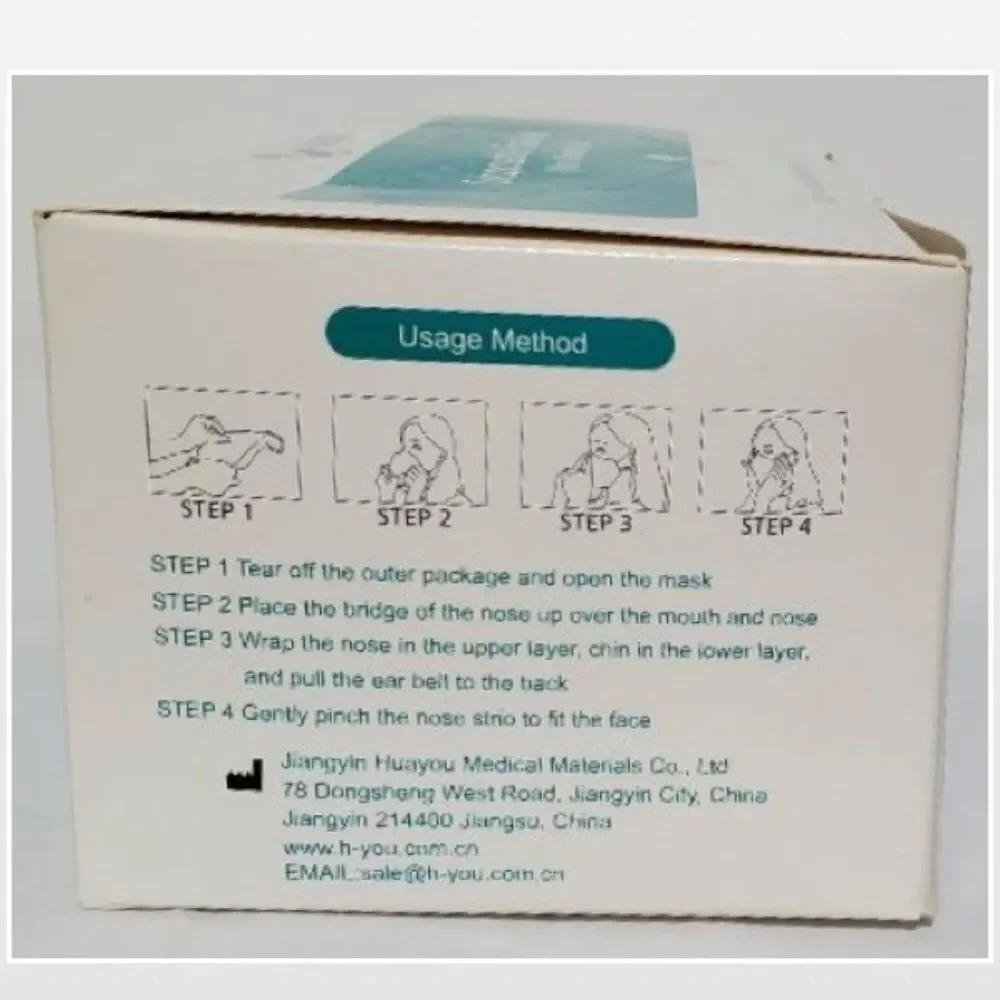 New Unisex 50 Blue & White Disposable Face Masks